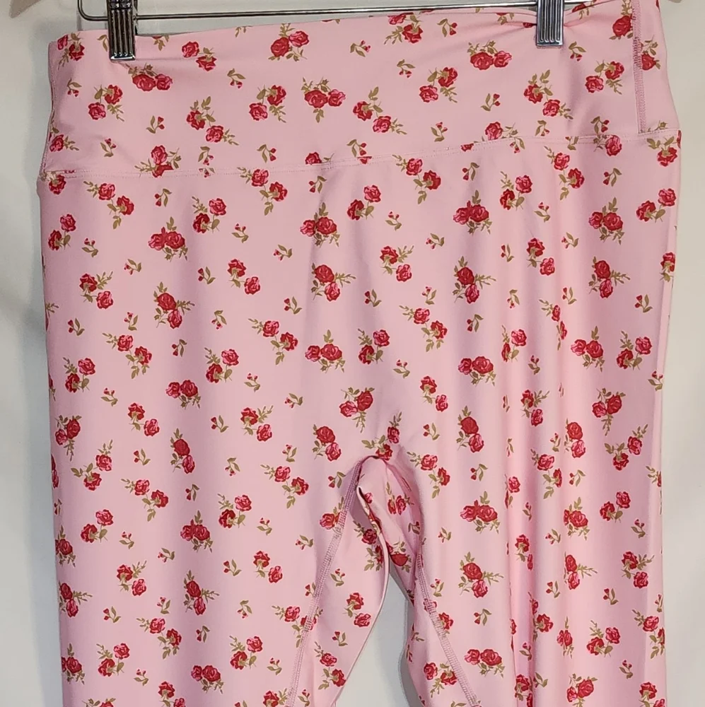 NWT Ampersand Pastel Pink Floral Leggings Balletcore Y2K Athleisure Size XL & 3X - Picture 11 of 16